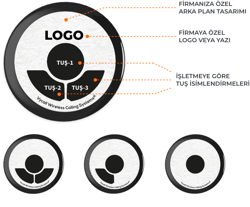 B150-C Özel Etiketli Kablosuz Çağrı Butonu