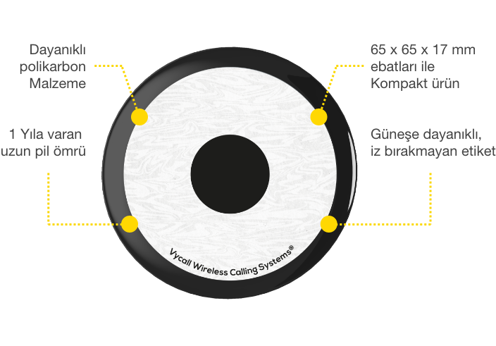 B150-C Özel Etiketli Kablosuz Çağrı Butonu